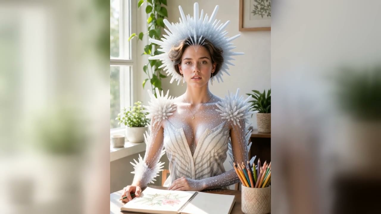 Portrait after the AI ice sculpture transformation